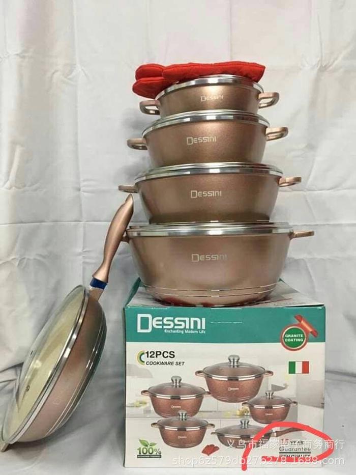 Gambar TERMURAH Dessini Granite / Dessini 12 set / Panci Anti Lengket - Gold dari yumemart undefined Tokopedia
