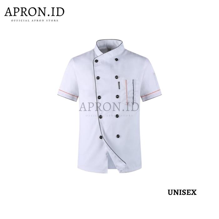 Gambar Baju Koki Baju Chef Baju Koki Lengan Pendek Seragam Koki Chef Original - Putih, XL dari 99store.BDG undefined Tokopedia