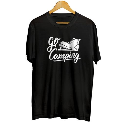 Gambar Kaos Outdoor Pria Go Camping Traveler Naik Gunung Hiking Premium - Hitam, XXL dari ApikCloth undefined Tokopedia