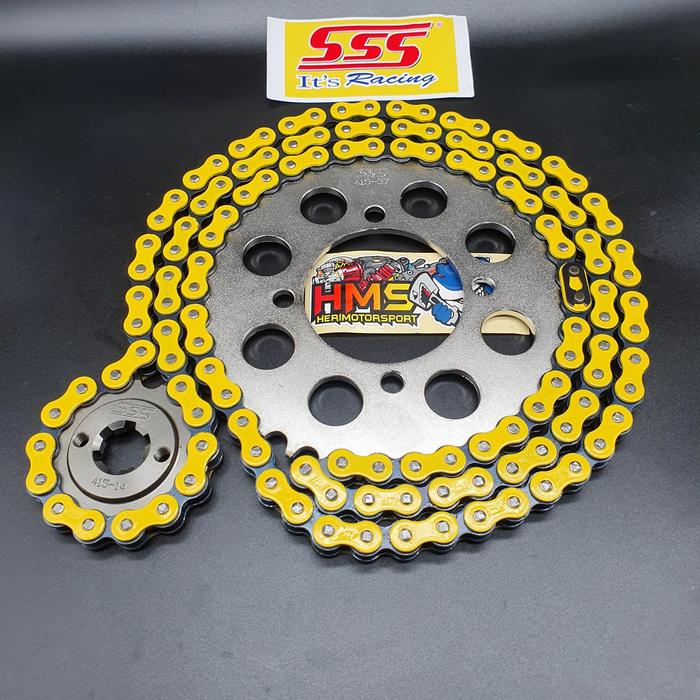 Gambar Gir Set Gear Set Sss 415 Tipis Rx King-Jupiter Z-Vega R Rantai Gold - Kuning dari HMS RACING undefined Tokopedia