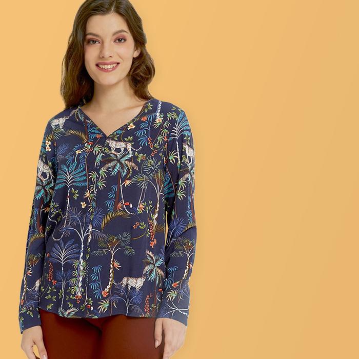 Gambar Hickies - Arumi Blouse Animal Tree - S dari Hickies Store undefined Tokopedia