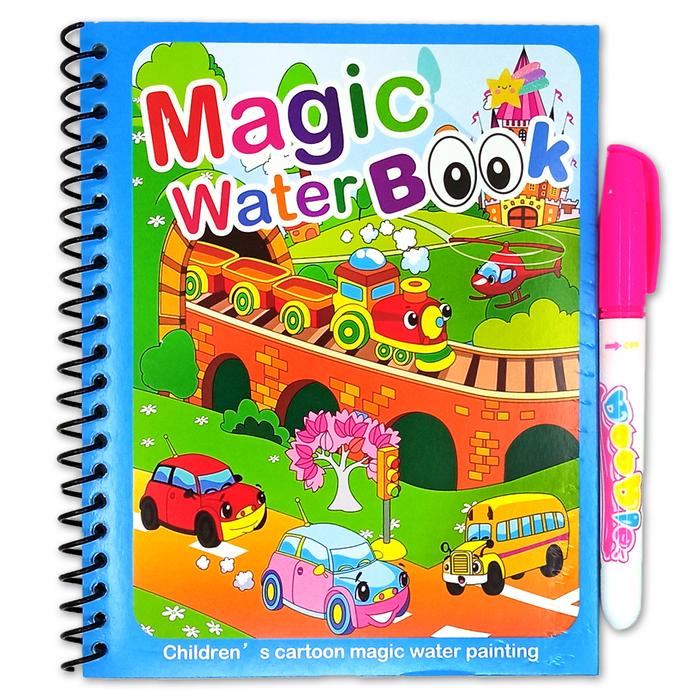 Gambar Magic Water Book Mainan Buku Mewarnai Anak Dengan Pena Air Part II - Vehicle Village dari Grandia Shop undefined Tokopedia