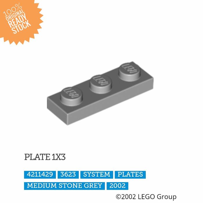 Gambar Lego Part 3623 Plate 1 x 3 - Hitam dari Lil-McBrick undefined 3 Tokopedia