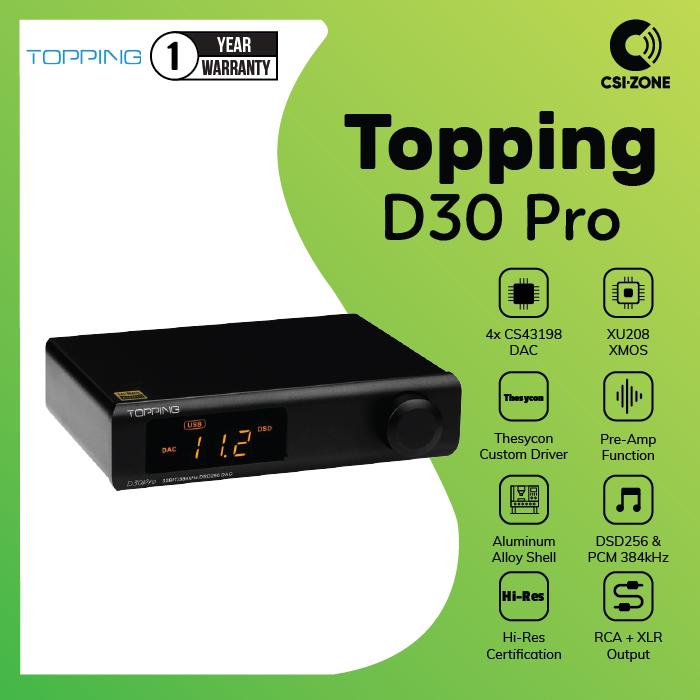 Gambar Topping D30 Pro Quad CS43198 DAC Hi-Res Decoder - Black dari CSI-ZONE undefined Tokopedia