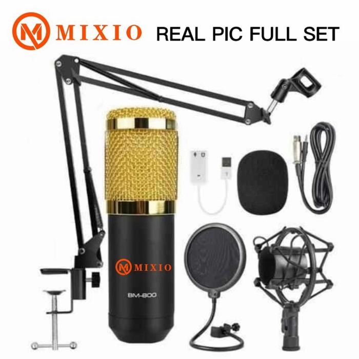 Gambar Paket mic condensor bm 800 full / bm800 full set soundcard v8 record - BM800 dari DT OFFICIAL undefined Tokopedia