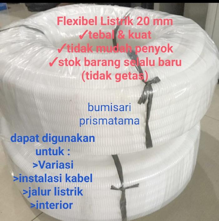 Gambar Flexibel Listrik 20 mm/ Selang pipa listrik / Corugated pipa putih - Putih dari bumisariprismatama undefined Tokopedia