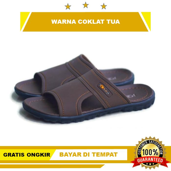 Sandal Carvil Pria Adidas Fladeo Sepatu Original Laki Laki Anak S17  Coklat Tua, 39