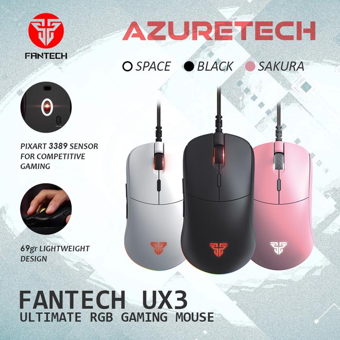 Gambar Fantech UX3 Helios Lightweight RGB Gaming Mouse Garansi Resmi - Putih dari AzureTech undefined Tokopedia
