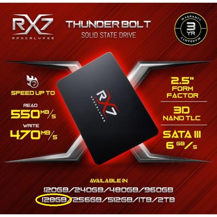 Gambar SSD RX7 Baru dan Original SATA Rev 3.0 Saja + Harga Game - 128 GB dari AndreLoVelyn undefined Tokopedia