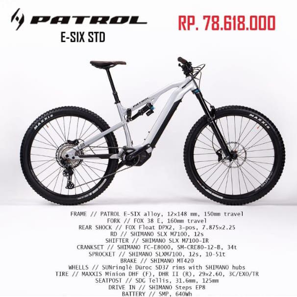 Sepeda Gunung E Bike MTB Patrol E Six STD Fullsus 2021 Hitam di Selaras  Bike Tokopedia