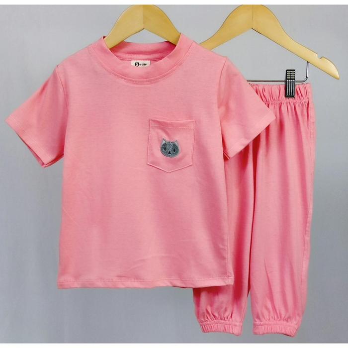 Gambar SET JOJO SETELAN ANAK SMILEE JOJO UNISEX SIZE 1-5 TAHUN - Merah Muda, Size 5thn dari gudangbajuanak undefined Tokopedia