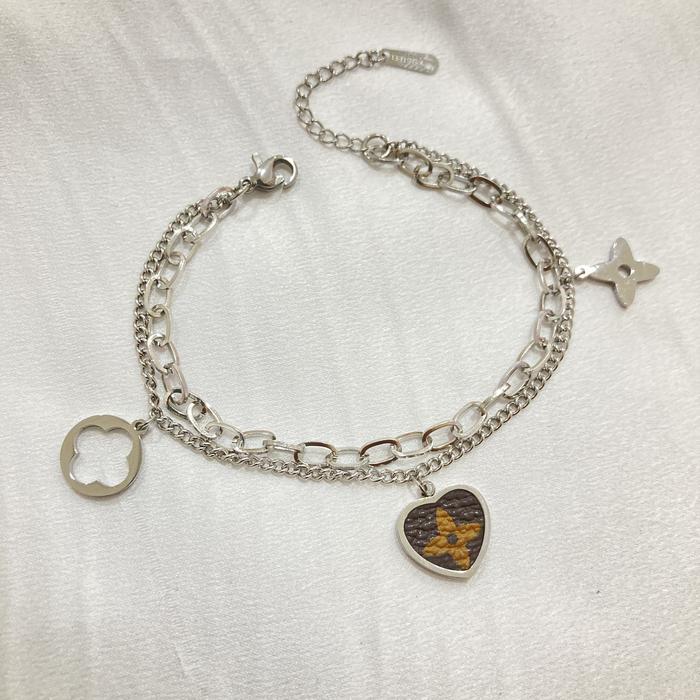 Gambar Gelang Tangan Wanita Korea Bahan Titanium Anti Karat Perhiasan Fashion - Silver dari Noin Accessories Offcial Store undefined Tokopedia