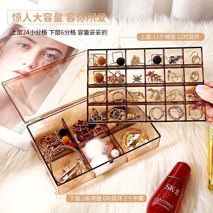 Gambar Kotak Model Transparant Tempat Menyimpan Perhiasan Anting & Kalung dari A-House undefined Tokopedia