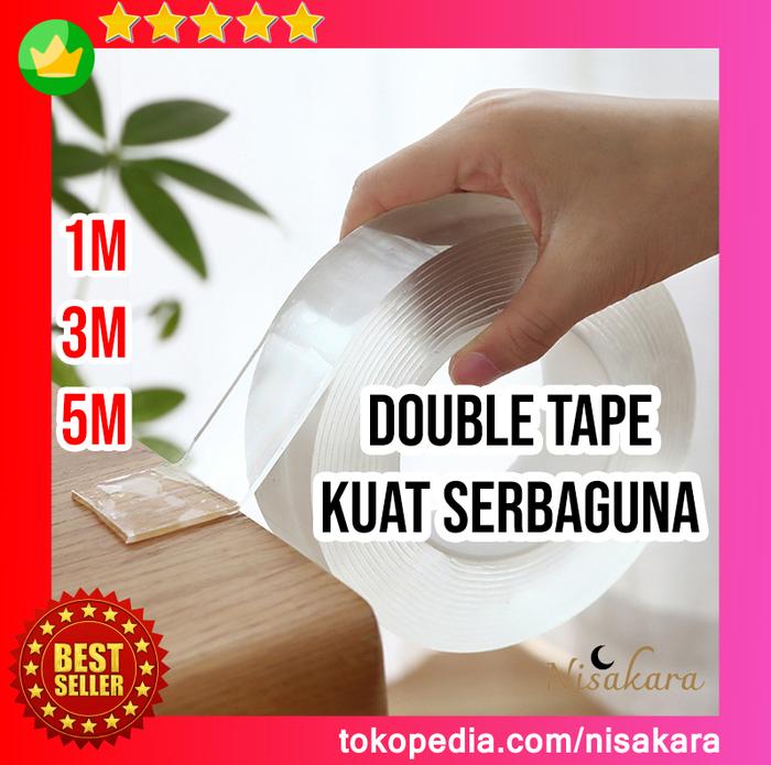 Gambar Double Tape Ajaib Perekat Sangat Kuat Tidak Membekas Multifungsi - 300 x 3 cm dari Nisakara Shop undefined Tokopedia