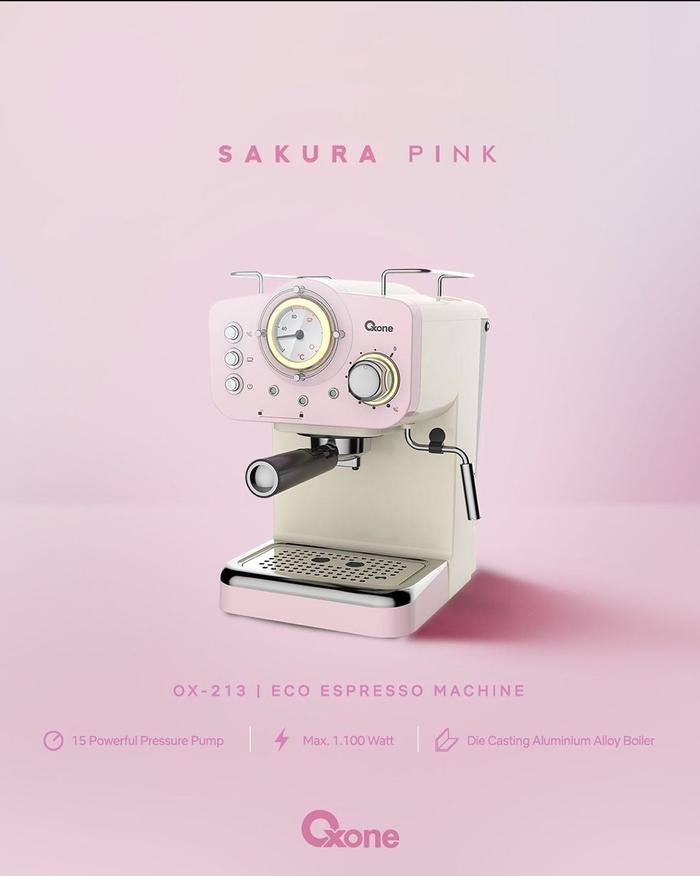 Gambar OXONE Home Eco Espresso Machine OX-213 GREEN / OX-213 PINK - Merah Muda dari B Kitchen undefined Tokopedia