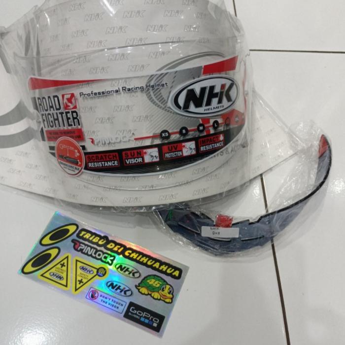 Gambar Paket Ganteng Helm NHK Rx9 Racer Red/Silver Double Visor - PG Flat Clear, XL dari yasHelm undefined Tokopedia