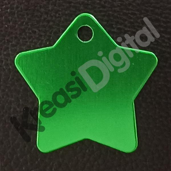 Gambar Custom Dog Tag Name / Nama Hewan Anjing Kucing (Model Liontin Bintang) - Green dari TokoKreasiDigital undefined Tokopedia