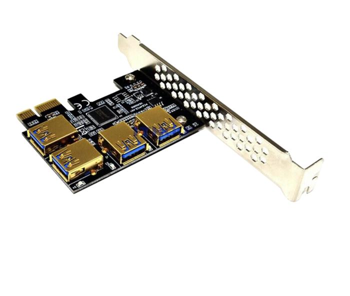 Gambar PCIe PCI-E splitter 1 To 4 Gpu Mining 4 USB untuk slot 1x 16x - Hitam dari Elya Home undefined Tokopedia