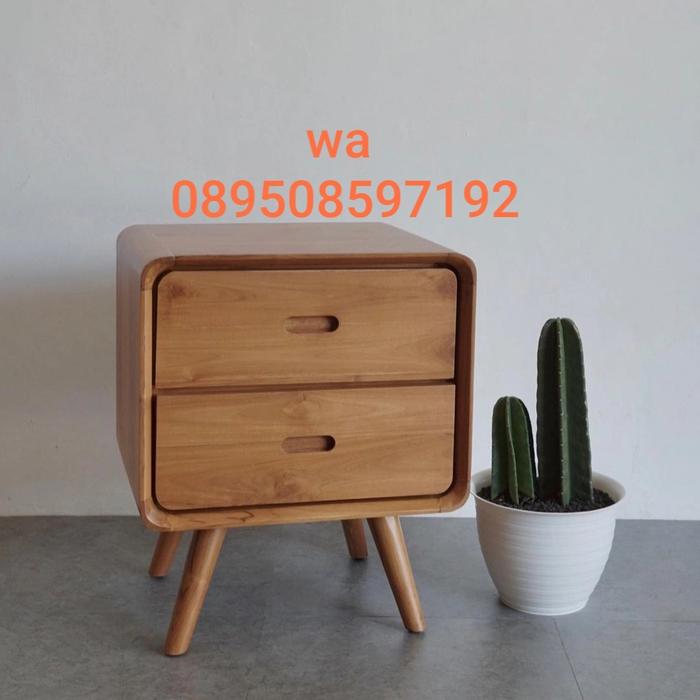 Gambar nakas 2 laci kayu jati / bedside table dari Miftah Antique Furniture undefined Tokopedia
