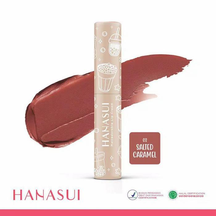 Gambar HANASUI MATTEDORABLE LIPCREAM BOBA EDITION LIPSTIK LIP ORIGINAL BPOM - 3 Salted Carame dari Novits Online Shop undefined Tokopedia