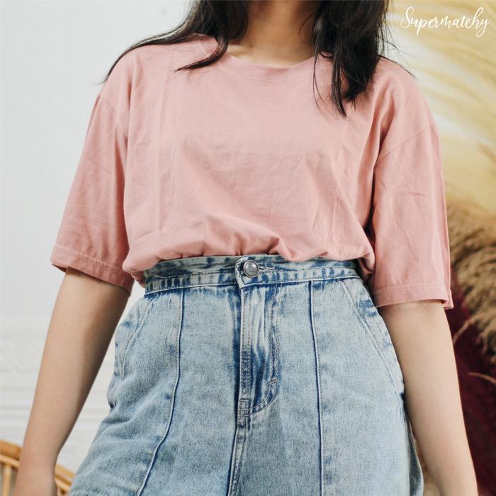 Gambar Kaos Polos 100% Katun Combed 30s - Dusty Pink, M dari supermatchy undefined Tokopedia