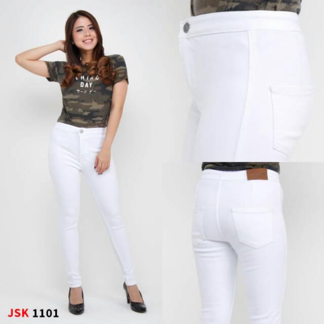 Gambar Celana Jeans Highwaist Skinny Wanita Panjang Denim Pensil JSK JEANS - PUTIH 1101, 32 dari PARIS JEANS undefined Tokopedia