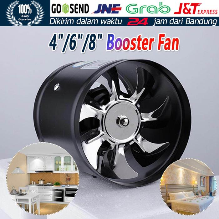 Gambar 4/6/8 Inch Inline Fan/Inline Duct Fan/Booster Fan/Exhaust Fan - 6 inch Black dari FunToys711 undefined Tokopedia