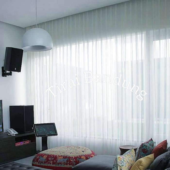 Gambar Lebar 250cm X Tinggi 200cm, Vitrase Putih Polos Import Tinggi 2 meter - Putih, L250cm X T200cm dari Dzikri Gorden undefined Tokopedia