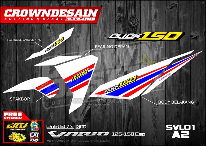 Gambar STICKER STRIPING VARRIO - Striping Varrio 125 -150 ESP- SVL01-A2 PUTIH - Putih dari crown desain undefined Tokopedia