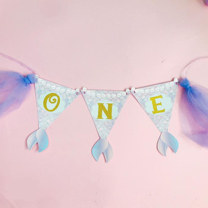 Gambar Bunting Flags / Banner Happy Birthday HBD One Mermaid Tail - ONE MermaidUngu dari Pestaphoria undefined Tokopedia