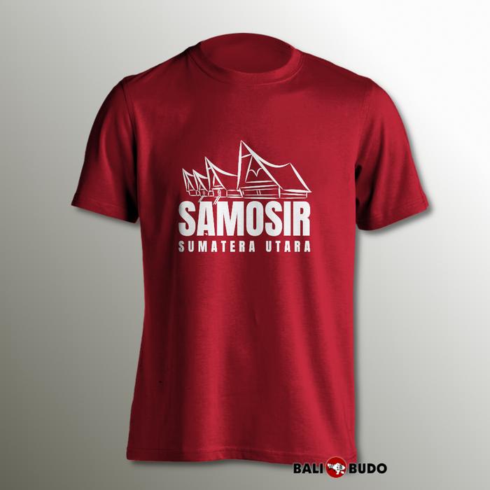 Gambar Kaos T-Shirt | Rumah Adat Samosir | Cotton Combed 32s | Batak - Merah Maroon, XXL dari Bali Budo undefined Tokopedia