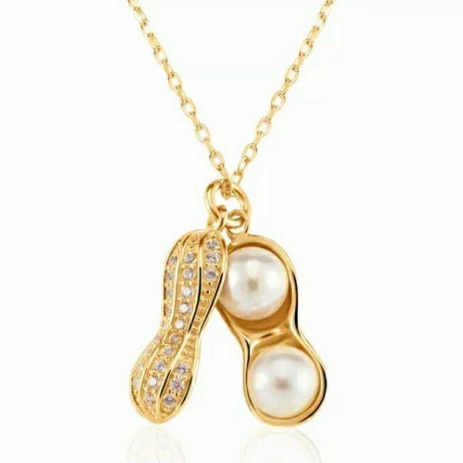 Gambar Kalung TITANIUM Kacang Mutiara Elegan Perhiasan Anti Luntur&Anti Karat - Kuning dari MarkasNYATitaniumACC undefined Tokopedia