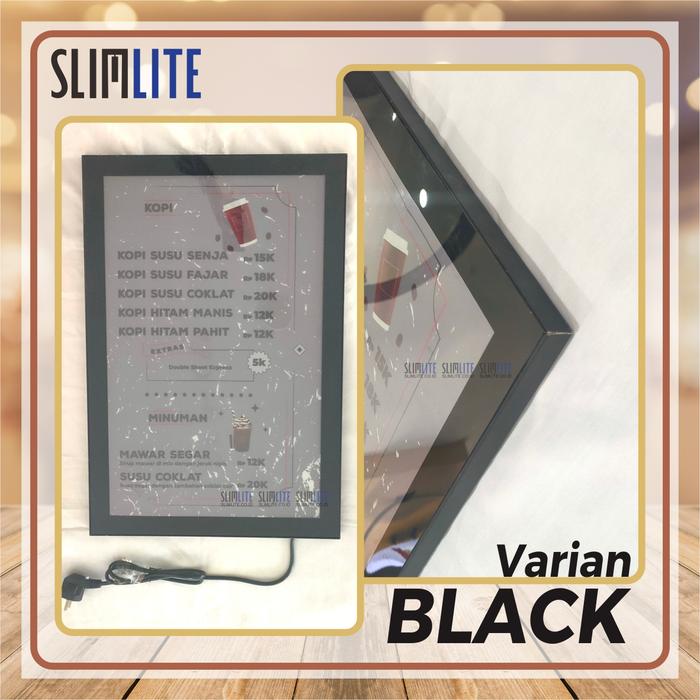 Gambar Slimlite Magnetic Light 60x80cm Lightbox LED Neon Box Display - Black dari SLIMLITE undefined Tokopedia