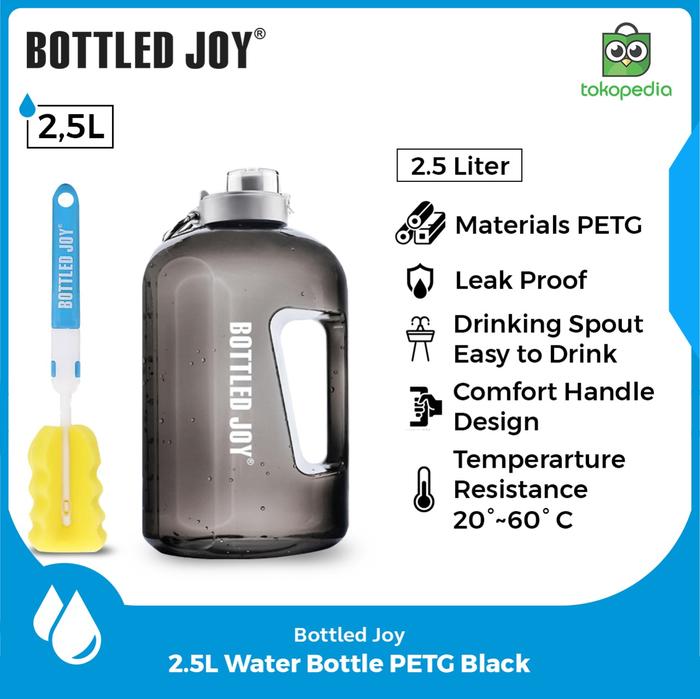 Gambar Bottled Joy 2.5 L Water Bottle Botol Minum BPA Free - Hitam dari Bottled Joy Indonesia undefined Tokopedia