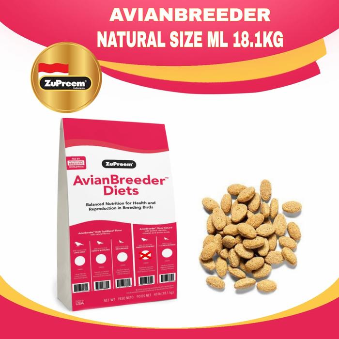 Gambar Zupreem Avian Breeder natural dan fruit m dan ml - Natural ML dari Setyo Pet Supplies undefined Tokopedia