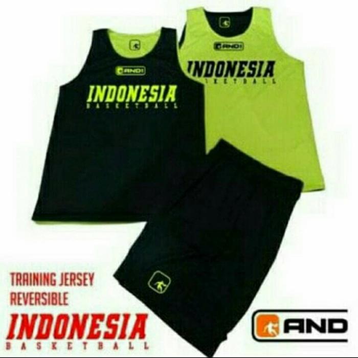 Gambar JERSEY SETELAN BASKET TimNas INDONESIA AND1 REVESIBLE HITAM-HIJAU - hitam - stabilo, S dari SPORT KJ undefined Tokopedia