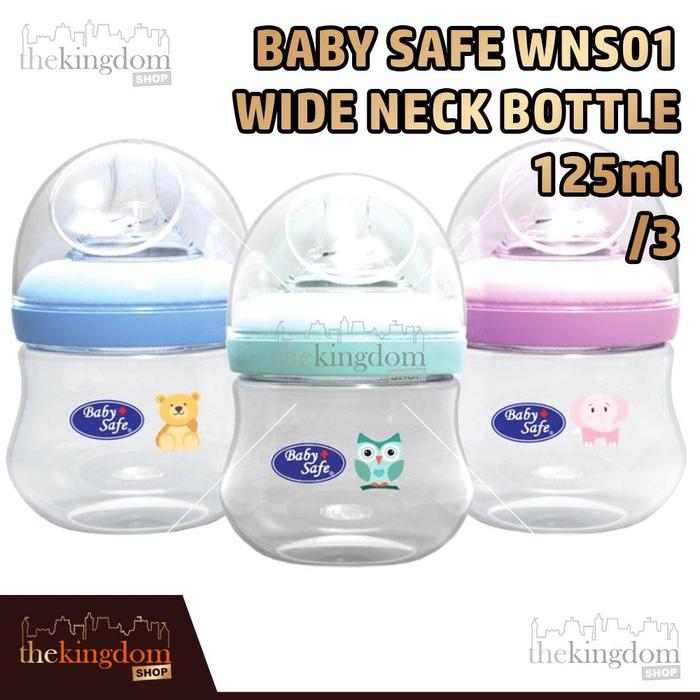 Gambar Baby Safe WNS01 WNS02 Wide Neck Bottle 250ml /3 Botol Minum Susu Anak Bayi Balita WNS0 - WNS01 125ml, Packing Plastik dari The Kingdom Shop undefined Tokopedia