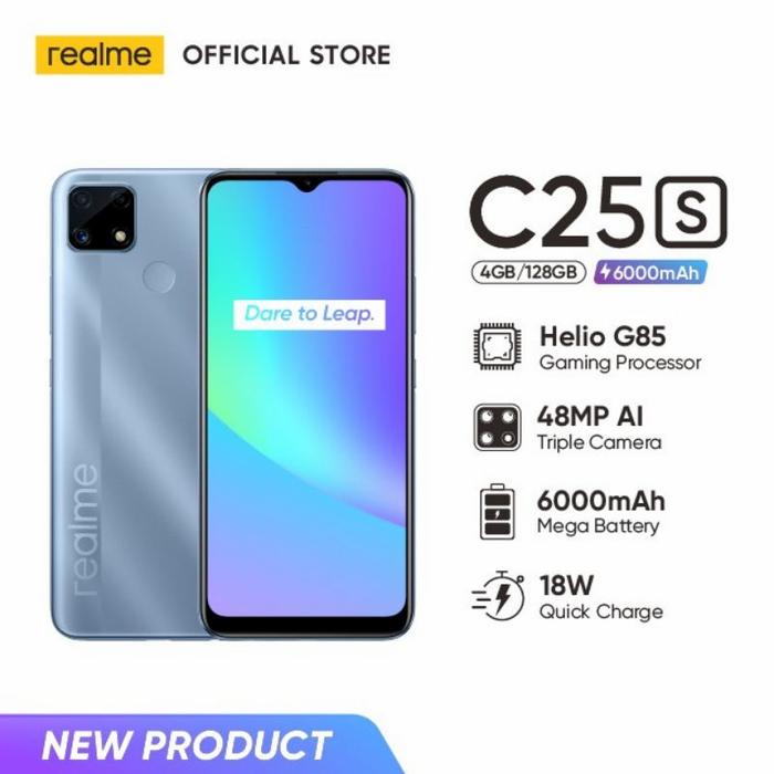 Gambar HP realme C25s 4/128GB [HelioG85, 6000mAh Mega Battery, 48MP AI Triple - C25S 4/128 BIRU dari HQQ CELL undefined Tokopedia