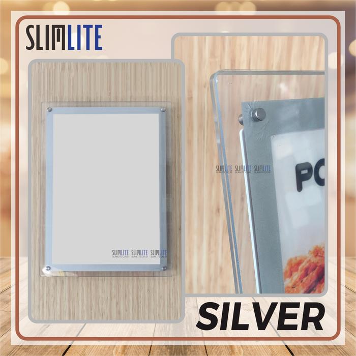 Gambar Slimlite Crystal Light A2 Wall Mounted Slim Light Box Display - Silver dari SLIMLITE undefined Tokopedia