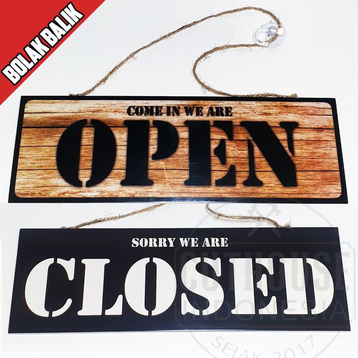 Gambar WDD005 SHOP SIGN - home wall decor tulisan open close buka tutup |Cafe - Inggris, TANPA NAMA dari Cuthouse Indonesia undefined Tokopedia
