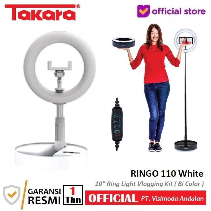 Gambar Takara Ringo 110 10 inch LED Ring Light Vlogging Kit Bi Color Foldable - Putih dari Takara Indonesia undefined Tokopedia