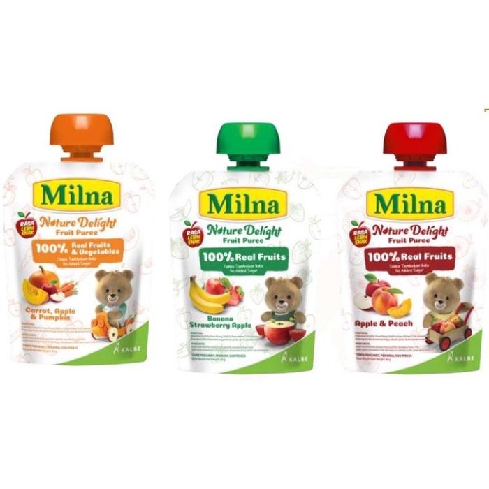 Gambar MILNA Nature Delight Fruit Puree 80 gram MPASI - Apple (Merah) dari KAIA Shops undefined Tokopedia
