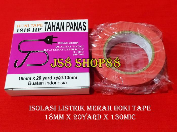Gambar (ECERAN) LAKBAN / ISOLASI LISTRIK WARNA WARNI HOKI TAPE 18MM x 20YARD - Merah dari JS8 SHOP88 undefined Tokopedia