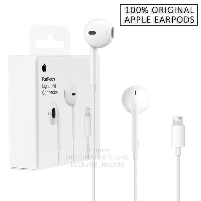 HEADSET ORIGINAL APPLE EARPODS LIGHTNING CONNECTOR EARPHONE IPHONE Putih  di Smartwatch Acc Hp Tokopedia