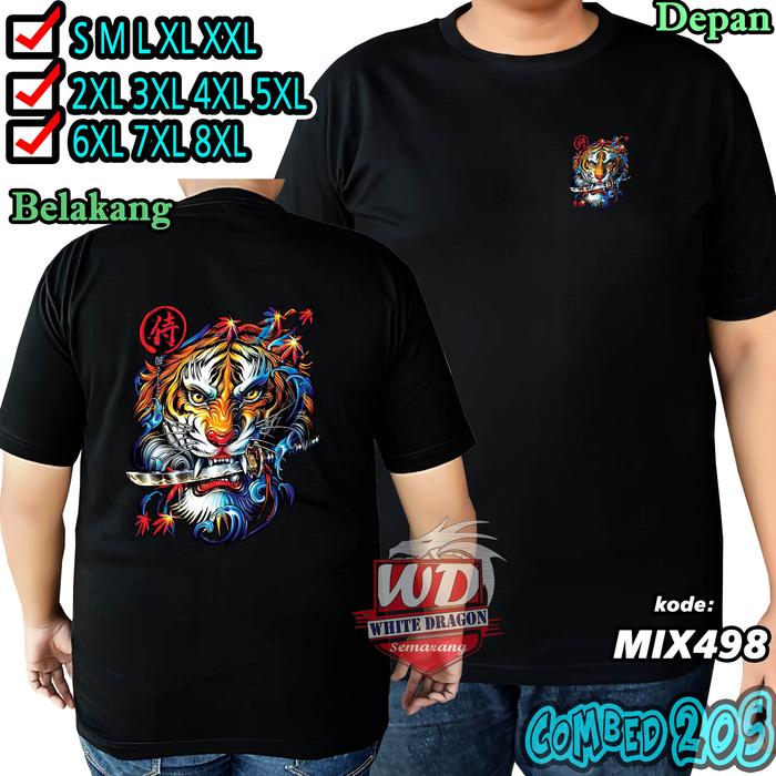 Gambar KAOS TIGER L XL XXL 2XL 3XL 4XL 5XL 6XL 7XL 8XL BIG SIZE JUMBO MIX498 - 8XL dari white dragon undefined Tokopedia
