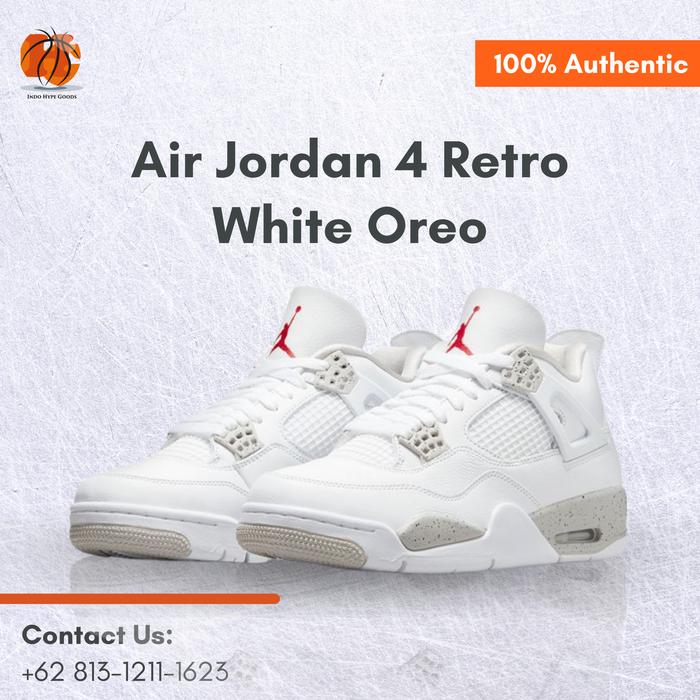 Jual Air Jordan 4 Retro White Oreo - 43 