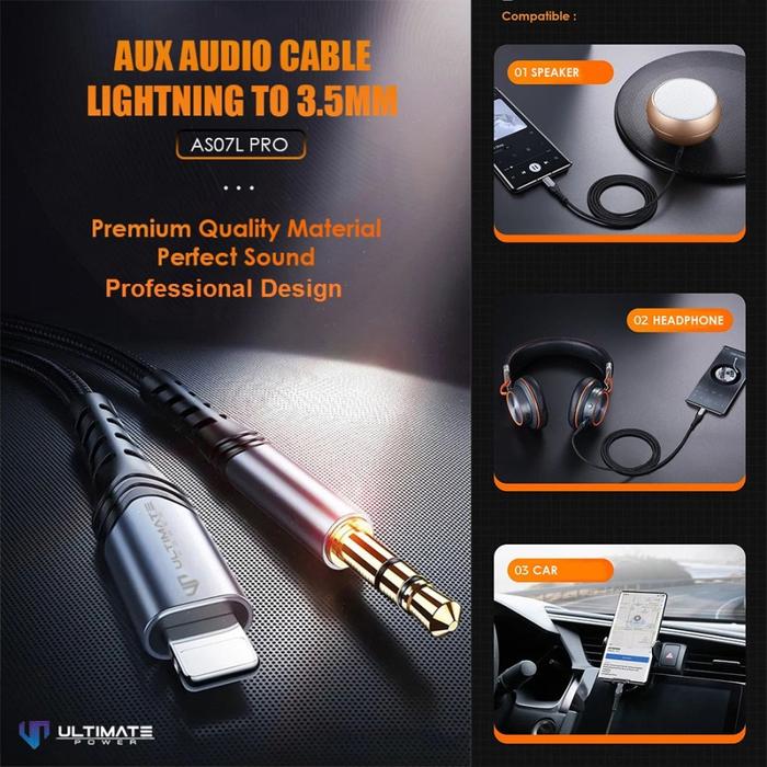 Jual Ultimate Power Hi-Fi Aux Audio Cable Lightning to 1M