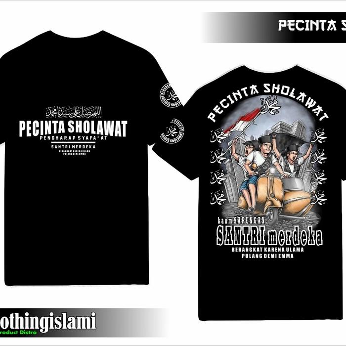 Gambar KAOS PENDEK PENIKMAT SHOLAWAT - KAOS PENDEK PECINTA SHOLAWAT - Hitam, S dari readystoremerch undefined Tokopedia