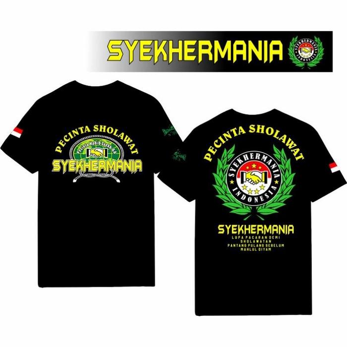 Gambar KAOS PENDEK SYEKHERMAN - KAOS PECINTA HABIB SYECH ORIGINAL DISTRO - Hitam, XS dari readystoremerch undefined Tokopedia
