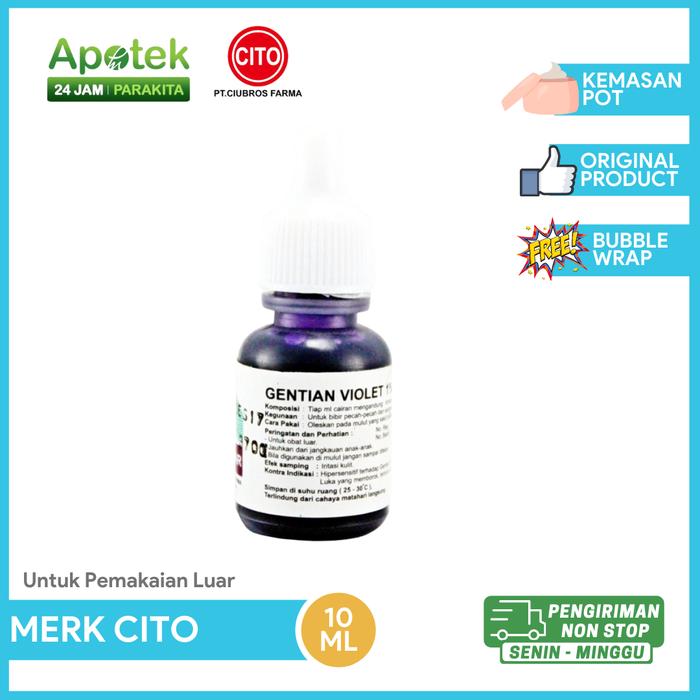 Gambar Gentian Violet Ungu Obat Sariawan Untuk Bayi dan Anak-Anak - Cito ( 1 btl) dari Apotek24jamParakitaMedika undefined Tokopedia